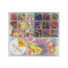 Набір для творчості: бісер, намистини, гумки для плетіння, гачок, ножиці, у пеналі 19х17х2 см