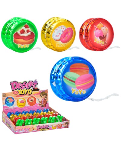 Йо-йо «Десерт» 5,5 см зі світлом, на батарейці, в асортименті, 24 шт у дисплеї 28,5х20х6 см