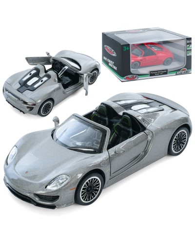 Машина «Porsche 918 Spyder» 11 см 1:41 металева інерційна з дверима, що відчиняються та гумовими колесами, в асортименті, у коробці 14,5х7х6,5 см, АвтоСвіт