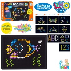 Мозаїка на 180 деталей зі світлом: ігрове поле 22,5х17,5 см та 7 карток, у коробці 29,5х18,5х4 см