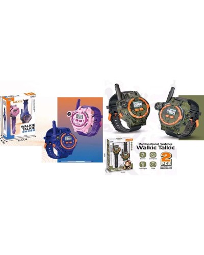 Ігровий набір з 2 годинників-рацій по 24 см електронних на акум,уляторі зі світлом, ліхтарем, компасом та USB, в асортименті, у коробці 15,5х24х4,5 см