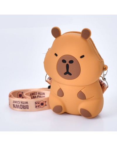 Сумочка «Капібара» 9,5х13х3 см на 1 відділення з довгою ручкою та застібкою-блискавкою, у пакеті