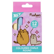 Крейда кольорова «Pusheen» кругла 12 шт на 6 кольорів, ТМ Yes