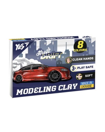 Пластилін «Drift King» зі стеком на 8 кольорів, ТМ Yes