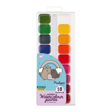 Фарби акварельні «Pusheen» на 18 кольорів медові без пензлика, ТМ Yes