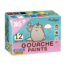 Фарби гуашеві «Pusheen» на 12 кольорів по 20 мл, ТМ Yes