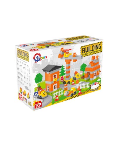 Конструктор «Building» зі 170 деталей з машинками, у коробці 37,5х25х14 см, ТМ Технок