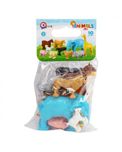 Набір тварин з 10 фігурок, у пакеті 29х15х7,5 см, ТМ Технок