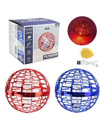Літаюча куля 9,5 см на акумуляторі зі світлом та USB, у коробці 10х10х9.5 см