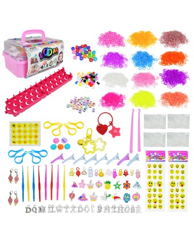 Гумочки для плетіння з аксесуарами, у валізі 27х13х18 см