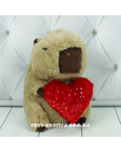 М`яка іграшка «Капібара із серцем» 24 см, ПП Копиця