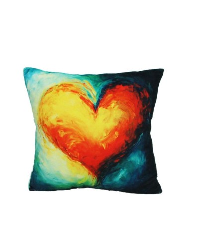 М`яка іграшка «Подушка Гаряче серце 1» 28х28 см з принтом, ПП Копиця
