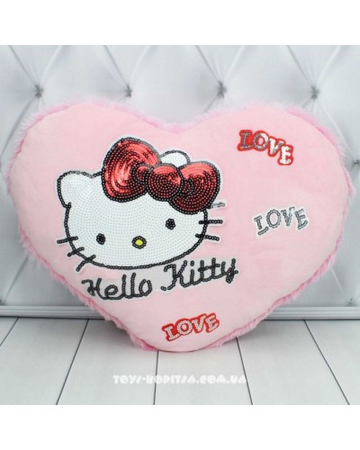 М`яка іграшка «Подушка Серце Киця» 30х45 см, ПП Копиця