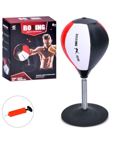 Іграшковий набір для боксу на металевій стійці-пружині: настільна груша діаметром 18 см та висотою 36 см, з насосом, у коробці 20,5х24,5х7,5 см