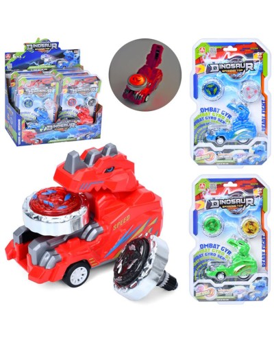 Бейблейд «Машинка-динозавр», дзига 2 шт та світло на запуску, в асортименті, під слюдою 38х30х18 см