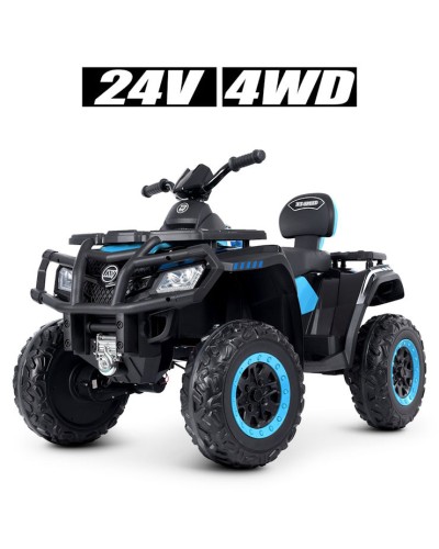 Квадроцикл р/к на акумуляторі 24V 7AH 4 мотори 45W з музикою, світлом, MP3, USB, колеса EVA синій