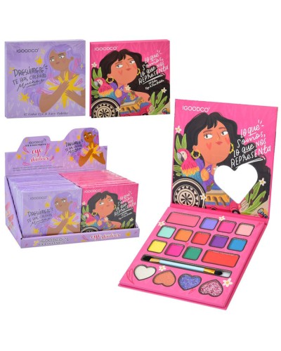 Косметика: палетка тіней на 17 кольорів з дзеркалом та пензлком, у коробці 31х15х15 см