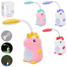 Нічник «Єдиноріг» 27,5 см зі світлом та USB, 2 режими, на акумуляторі, в асортименті, у коробці 10х14х8,5 см