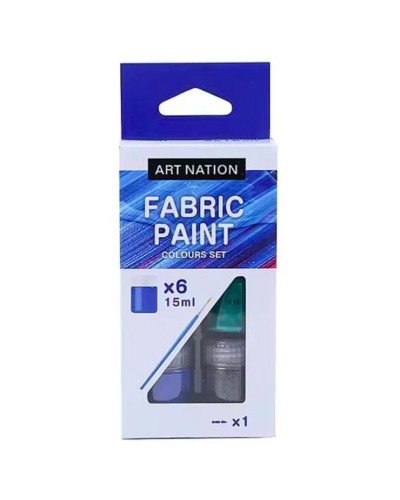 Набір фарб для розпису по тканині на 6 кольорів по 15 мл у коробці, ТМ J.Otten