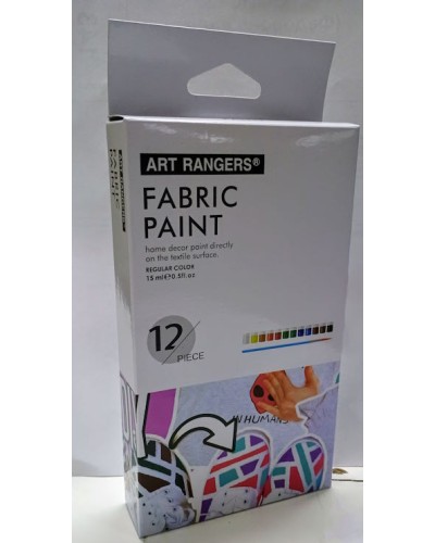 Фарби « Art rangers» для розпису по тканині на 12 кольорів по 15 мл у коробці, ТМ J.Otten