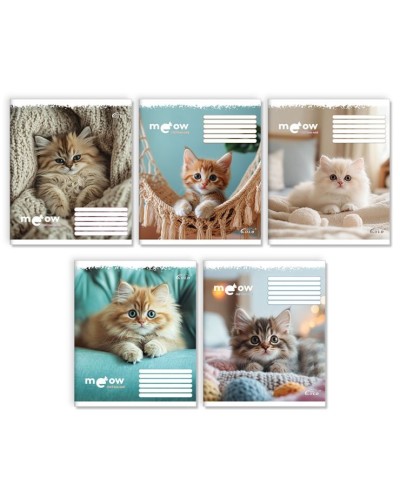 Зошит на 12 аркушів у клітинку «Улюблені котики», №3500 ТМ Gold Brisk