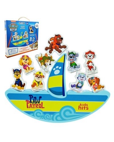 Дерев'яна іграшка «Paw Patrol»: човен 25х2,5х17 см 9 фігурок 5,5х4х2 см, у коробці 26,5х3х23 см