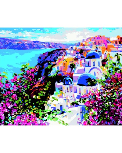 Картина за номерами «Острів Санторіні», 40х50, ТМ ZiBi