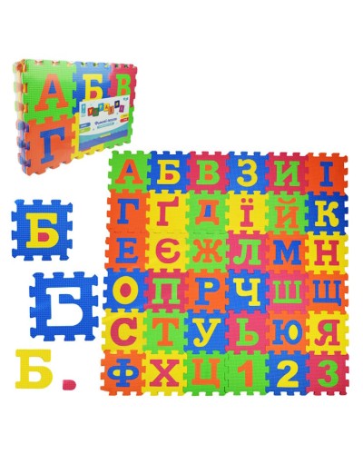 Ігровий килимок-мозаїка «Абетка» на 36 деталей 14х14 см, в плівці 40х27х5 см