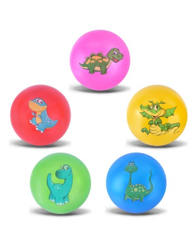 М'яч гумовий «Динозаври» 9 см 60 г в асортимені, у пакеті