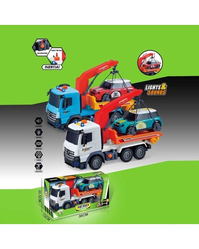 Машина «Автовоз» металева зі світлом та звуком на батарейці, у коробці 36х13х20,5 см, АВТОПРОМ