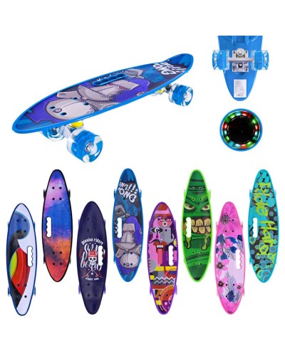 Пенні борд 56х15 см з колесами PU, що світяться, в асортименті, у плівці