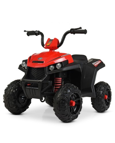 Квадроцикл 88х54х63 см на акумуляторі 6V 4,5AH 1 мотор 40W з музикою та світлом, шкіряне сидіння колеса EVA, червоний