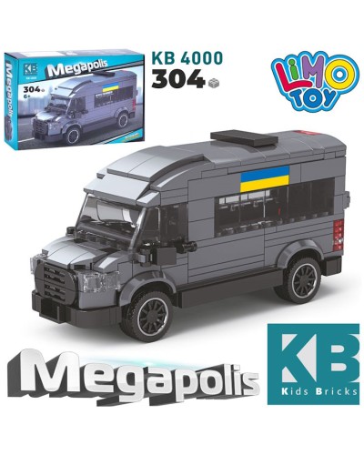 Конструктор «Міський транспорт» на 304 деталі, у коробці 28х19х4,5 см