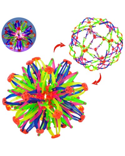 М'яч-трансформер «Сфера» 16см зі світлом на батарейці, у пакеті 16х16х16см