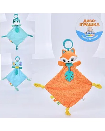 Підвіска м'яка 47см, з брязкальцем, прорізувачем, шарудить, в асортименті у пакеті, 12х16х6см