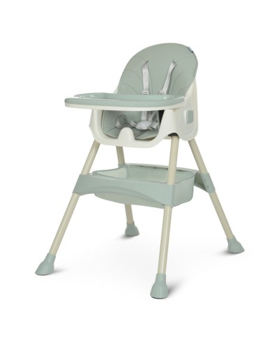 Стільчик для годування 95х76х61см складний, 5-точковий ремінь безпеки, екошкіра, оливковий, у коробці 51х27х43 см