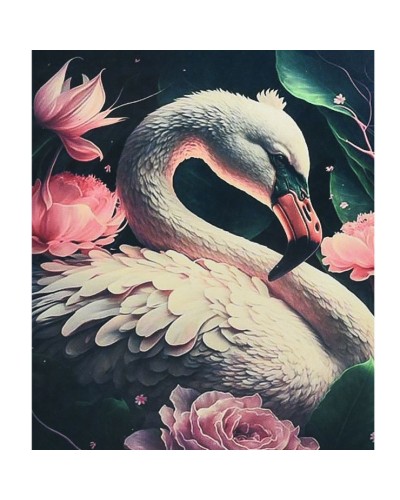 Набір з алмазною мозаїкою «Фламінго у квітах» 30х40 см, ТМ Strateg