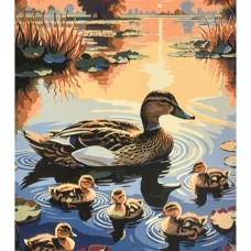 Картина за номерами «Мати та п'ять малюків» 40х50 см, ТМ Strateg