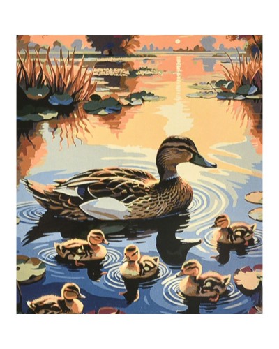 Картина за номерами «Мати та п'ять малюків» 40х50 см, ТМ Strateg