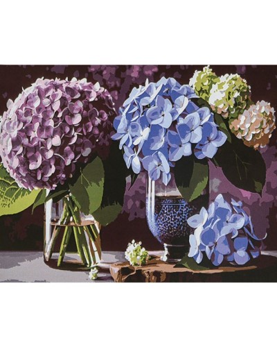 Картина за номерами «Гармонія гортензій» 40х50 см, ТМ Strateg