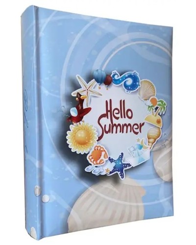 Фотоальбом «HELLO SUMMER» на 200 фото 10х15см з паперовими аркушами, обкладинка з ламінованого картону, 22х22 см