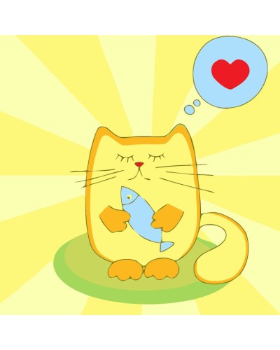 Картина за номерами «Котик та його ласощі» 20х20 см, ТМ Strateg