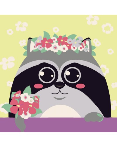 Картина за номерами «Весняний єнотик» 20х20 см, ТМ Strateg