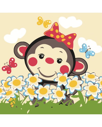 Картина за номерами «Мавпенятко» 20х20 см, ТМ Strateg