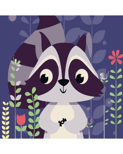 Картина за номерами «Єнотик» 20х20 см, ТМ Strateg