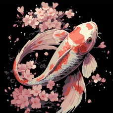 Картина за номерами «Риба в акваріумі квітів» 40х40 см, ТМ Strateg