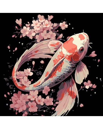 Картина за номерами «Риба в акваріумі квітів» 40х40 см, ТМ Strateg