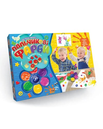 Фарби пальчикові «Моя перша творчість» на 7 кольорів у коробці 28х19,5х3,5 см, ТМ Данко Тойс