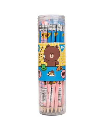 Олівець графітний «Line Friends Sally and Cony» з гумкою 36 шт у пластиковій тубі, ТМ Yes