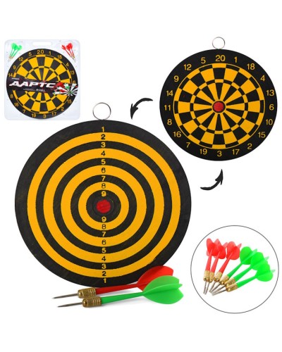 Дартс: мішень 17 дюймів двостороння із 6 дротиків з голкою, під слюдою 44х47х2 см
